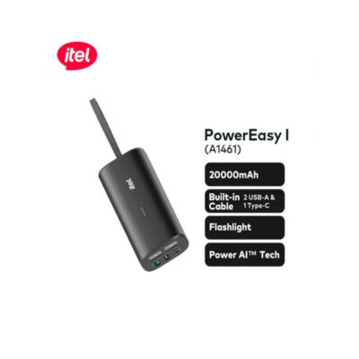 Itel Powereasy 20000 Built-in Cable 22.5w